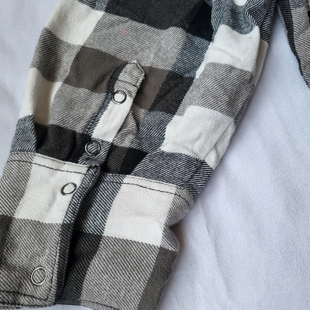 We The Free/Free People Izzy Cargo Plaid Flannel Shirt Size Large - Picture 3 of 10